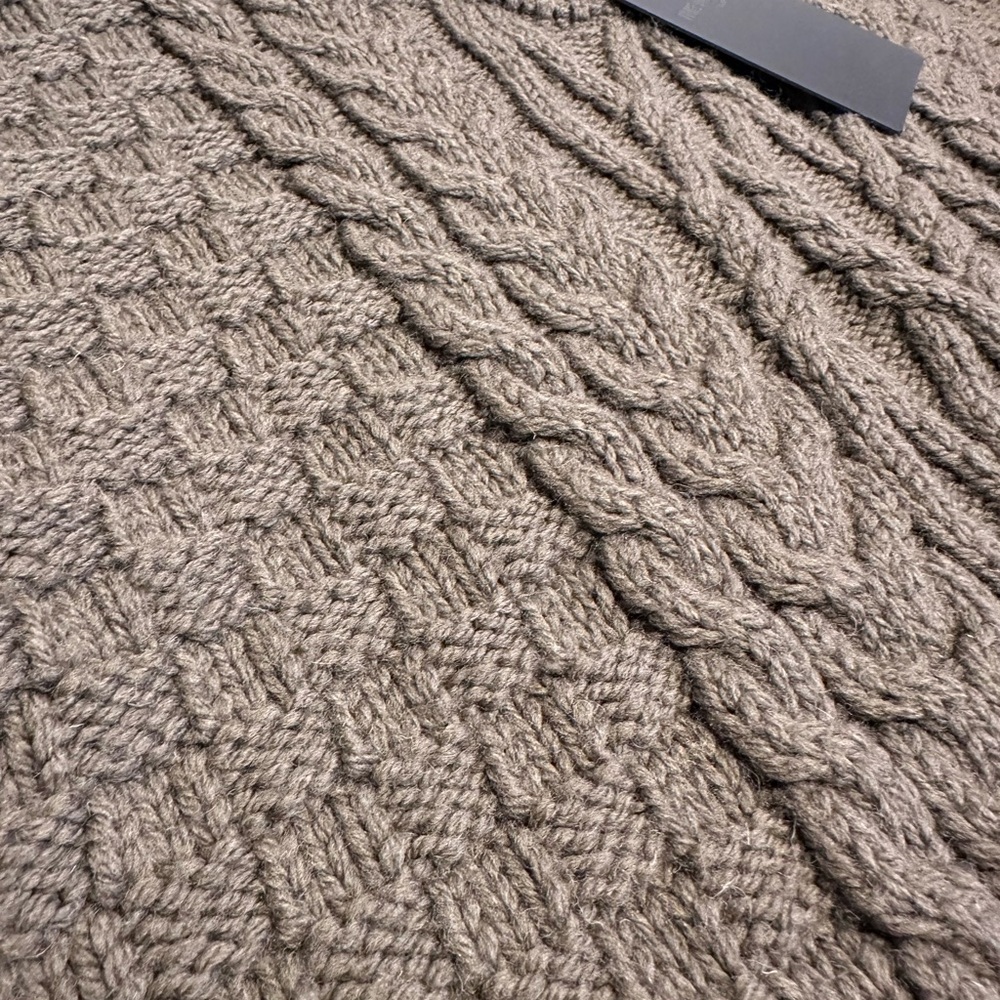 NWT🔖 The Kooples Khaki 100% Wool Cable-Knit Sweater - Picture 3 of 7